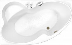 BellSan Акриловая ванна Индиго 168x110 R с гидромассажем белая/бронза – фотография-1